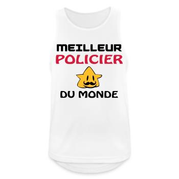 MEILLEUR POLICIER DU MONDE - Débardeur respirant Homme - blanc - Devant - Nick (188cm)