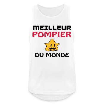 MEILLEUR POMPIER DU MONDE - Débardeur respirant Homme - blanc - Devant - Nick (188cm)