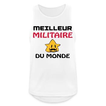 MEILLEUR MILITAIRE DU MONDE - Débardeur respirant Homme - blanc - Devant - Nick (188cm)