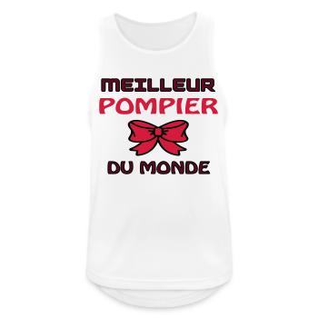 MEILLEUR POMPIER DU MONDE - Débardeur respirant Homme - blanc - Devant - Nick (188cm)