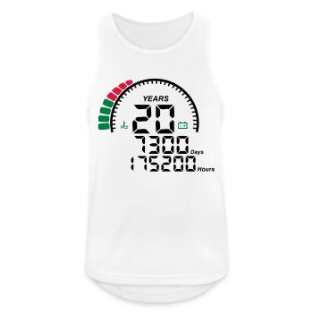 compteur anniversaire years ans 20 - Débardeur respirant Homme - blanc - Devant - Nick (188cm)
