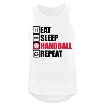 eat sleep handball repeat - Débardeur respirant Homme - blanc - Devant - Nick (188cm)