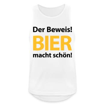 Der Beweis! Bier macht schön! Bierbauch Biergarten - Männer Tank Top atmungsaktiv - Weiß - Vorne - Nick (188cm)