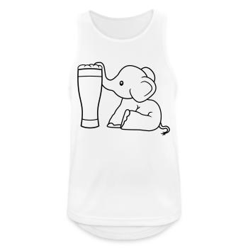 alcool éléphant bière suçant boisson soif ivre - Débardeur respirant Homme - blanc - Devant - Nick (188cm)