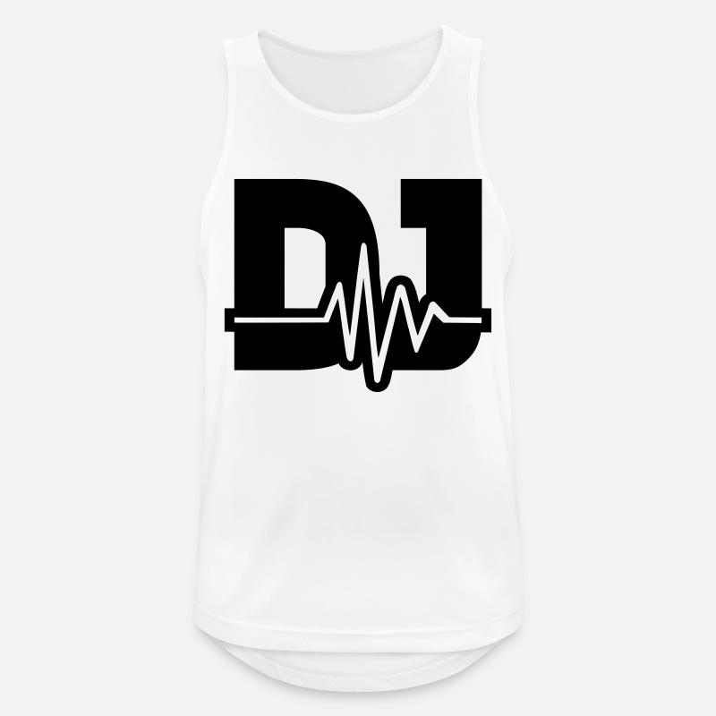 DJ - Männer Tank Top atmungsaktiv - Weiß