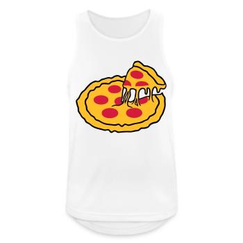 fromage faim morceau salami pizza nourriture délic - Débardeur respirant Homme - blanc - Devant - Nick (188cm)