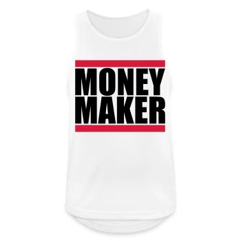 Balken Logo Money Maker - Männer Tank Top atmungsaktiv - Weiß - Vorne - Nick (188cm)