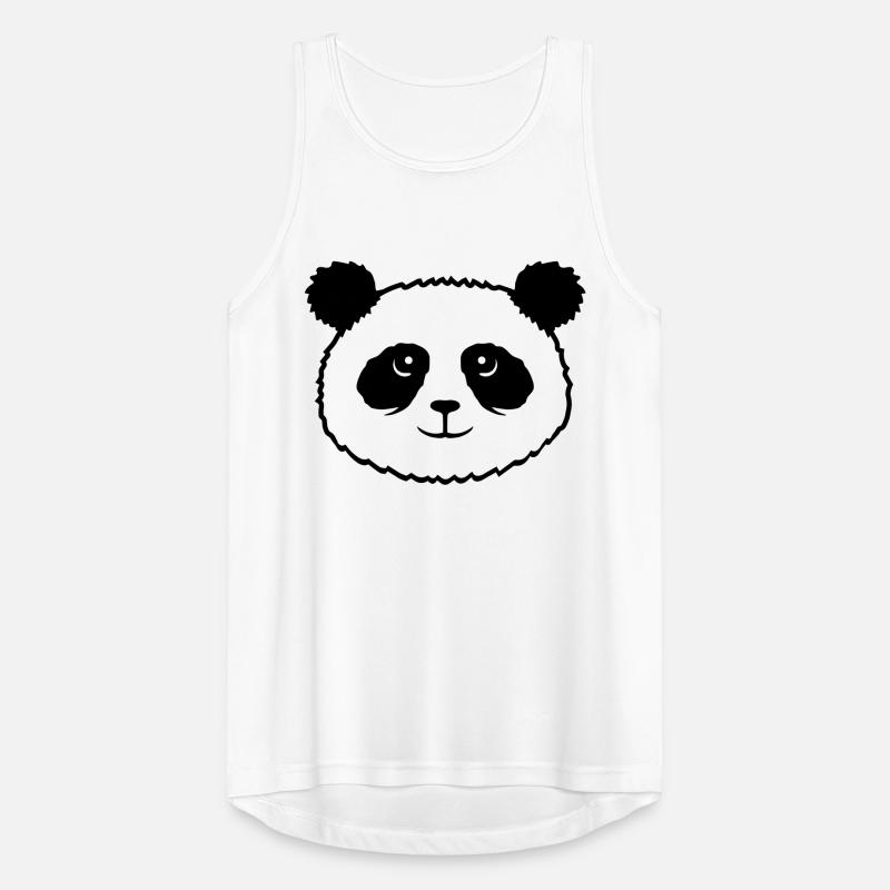 Panda Bear Face Mignon Tête Mignon Sourire Mignon Nice Débardeur respirant Homme