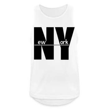 New York - Männer Tank Top atmungsaktiv - Weiß - Vorne - Nick (188cm)