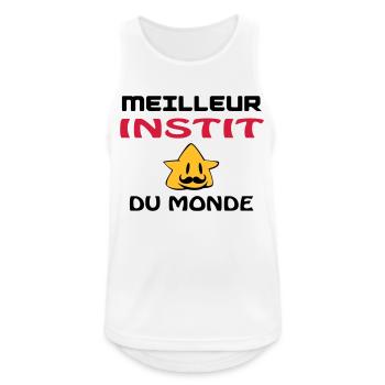 MEILLEUR INSTIT DU MONDE - Débardeur respirant Homme - blanc - Devant - Nick (188cm)