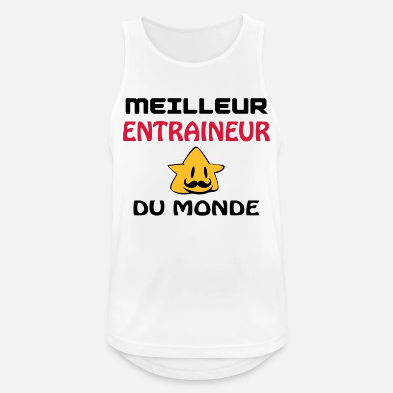 BESTER TRAINER DER WELT - Männer Tank Top atmungsaktiv - Weiß