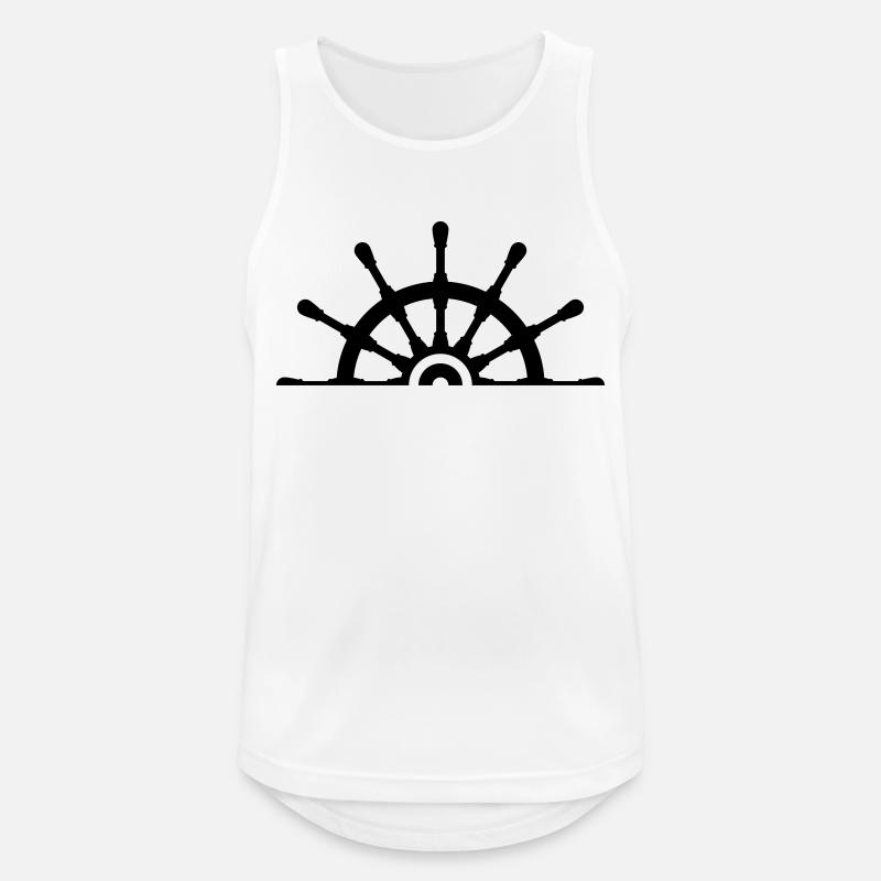 Half Ship Steering Wheel - Männer Tank Top atmungsaktiv - Weiß