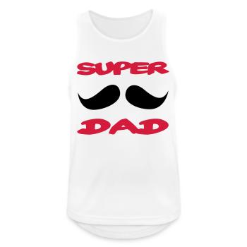 Super-Papa - Männer Tank Top atmungsaktiv - Weiß - Vorne - Nick (188cm)