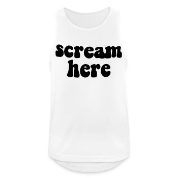 schrei hier - Männer Tank Top atmungsaktiv - Weiß - Vorne - Nick (188cm)