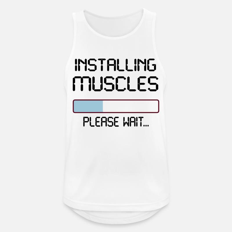 installing muscles - Männer Tank Top atmungsaktiv - Weiß