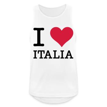 I Love Italia - Männer Tank Top atmungsaktiv - Weiß - Vorne - Nick (188cm)