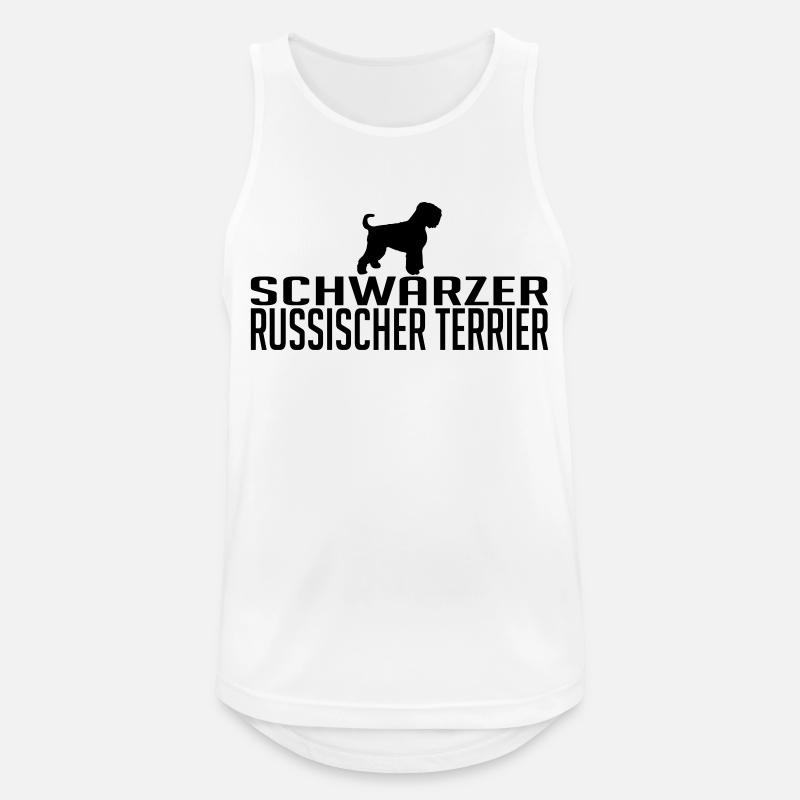 SCHWARZER RUSSISCHER TERRIER Hunderasse Wilsigns - Männer Tank Top atmungsaktiv - Weiß