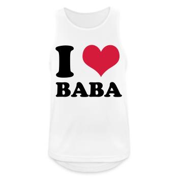 j'aime baba - Débardeur respirant Homme - blanc - Devant - Nick (188cm)