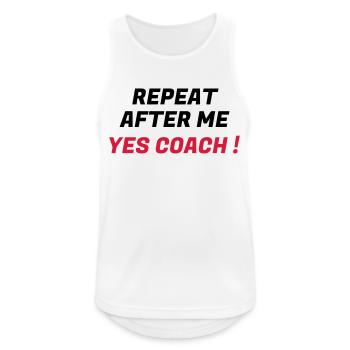 Coach / Coaching / Trainer / Sport - Männer Tank Top atmungsaktiv - Weiß - Vorne - Nick (188cm)