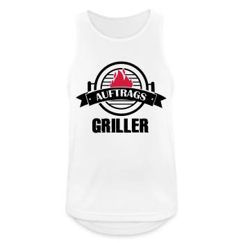 auftrags griller - Männer Tank Top atmungsaktiv - Weiß - Vorne - Nick (188cm)