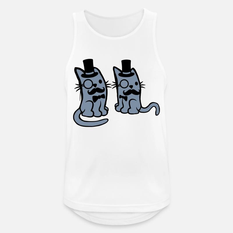 Herren 2 Katzen Freunde - Männer Tank Top atmungsaktiv - Weiß