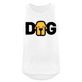 Logo DOG - Débardeur respirant Homme - blanc - Devant - Nick (188cm)