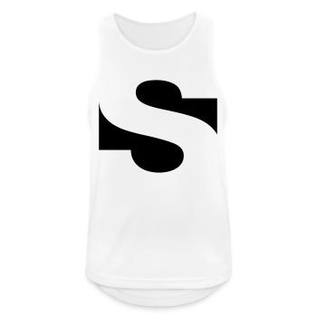 negative s - Männer Tank Top atmungsaktiv - Weiß - Vorne - Nick (188cm)