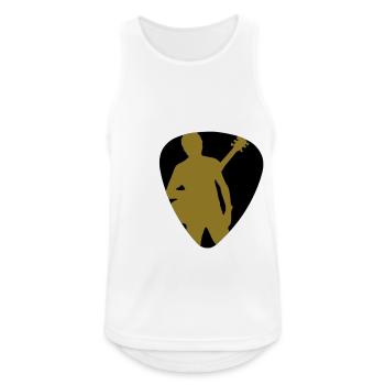 Plektrum Gitarrist Bassist 2 - Männer Tank Top atmungsaktiv - Weiß - Vorne - Nick (188cm)