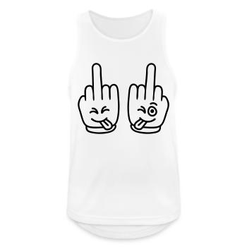 cheeky_fuck_of - Débardeur respirant Homme - blanc - Devant - Nick (188cm)