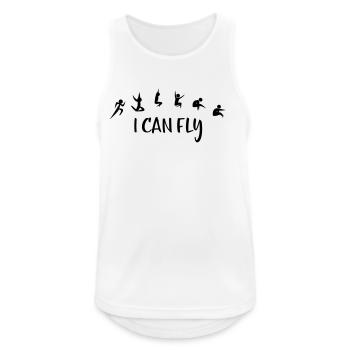 Weitsprung - Männer Tank Top atmungsaktiv - Weiß - Vorne - Nick (188cm)