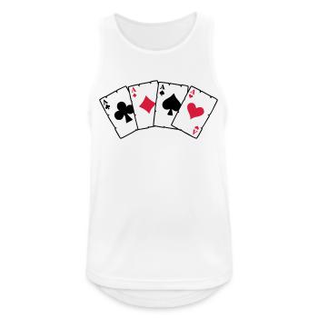 Cartes Poker - Cartes Poker - Débardeur respirant Homme - blanc - Devant - Nick (188cm)