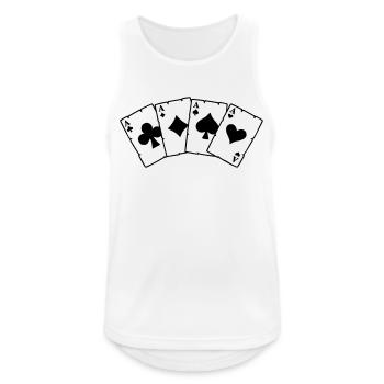 Cartes Poker - Cartes Poker - Débardeur respirant Homme - blanc - Devant - Nick (188cm)