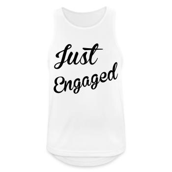 Just Engaged - Männer Tank Top atmungsaktiv - Weiß - Vorne - Nick (188cm)