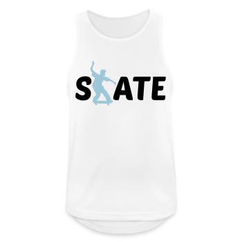 logo skate text skateboard stunt trick fahren spas - Männer Tank Top atmungsaktiv - Weiß - Vorne - Nick (188cm)