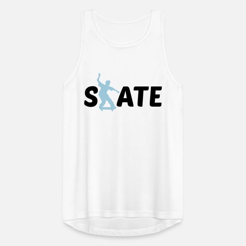 logo skate text skateboard stunt trick ride spas Men's Breathable Tank Top