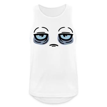 Lustiges müdes Gesicht - Männer Tank Top atmungsaktiv - Weiß - Vorne - Nick (188cm)
