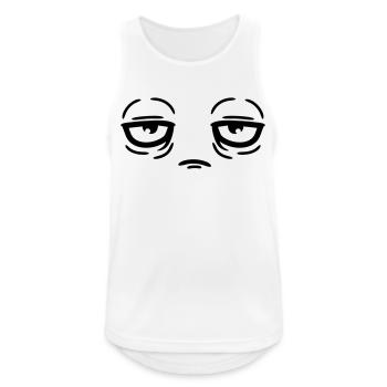 Müdes lustiges Gesicht - Männer Tank Top atmungsaktiv - Weiß - Vorne - Nick (188cm)