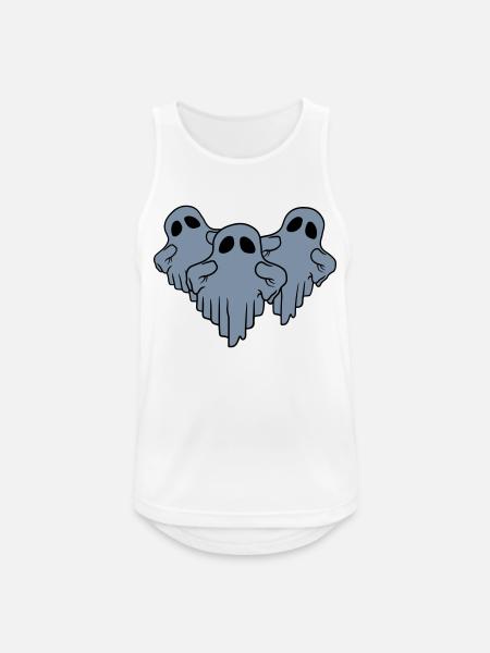 3 funny floating ghosts - Men's Breathable Tank Top - white