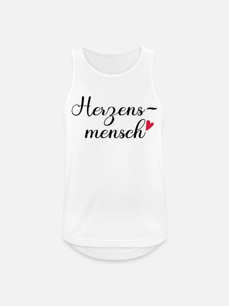 Herzensmensch - Männer Tank Top atmungsaktiv - Weiß