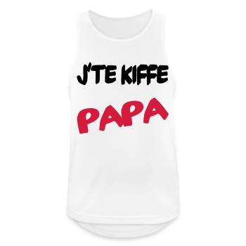 J'te kiffe PAPA - Débardeur respirant Homme - blanc - Devant - Nick (188cm)