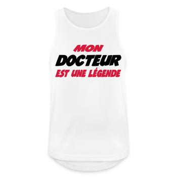 Mon DOCTEUR est une légende 284!!!448 - Débardeur respirant Homme - blanc - Devant - Nick (188cm)