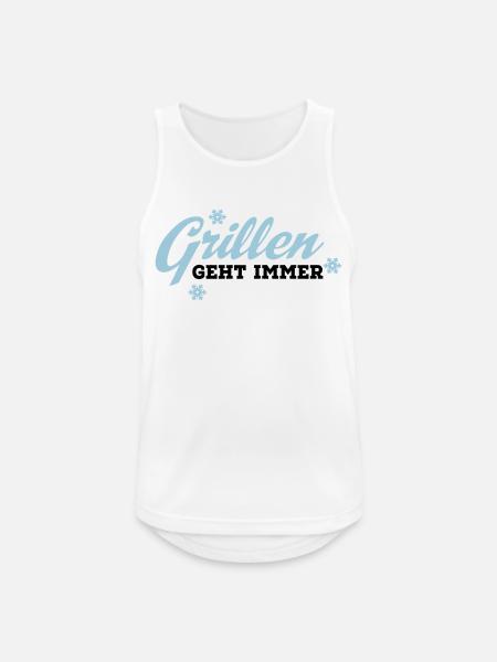 grillen - Männer Tank Top atmungsaktiv - Weiß