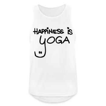 happiness is yoga - Männer Tank Top atmungsaktiv - Weiß - Vorne - Nick (188cm)