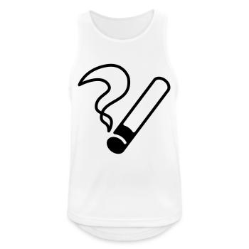 Zigarette / Cigarette / Sèche / Cigarrillo / - Männer Tank Top atmungsaktiv - Weiß - Vorne - Nick (188cm)