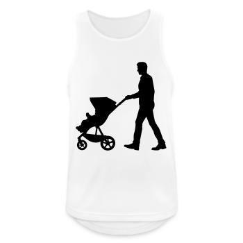 Father with Baby Buggy - Männer Tank Top atmungsaktiv - Weiß - Vorne - Nick (188cm)
