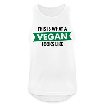 This Is What A Vegan Looks Like - Männer Tank Top atmungsaktiv - Weiß - Vorne - Nick (188cm)