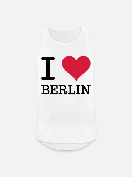 I Love Berlin - Männer Tank Top atmungsaktiv - Weiß
