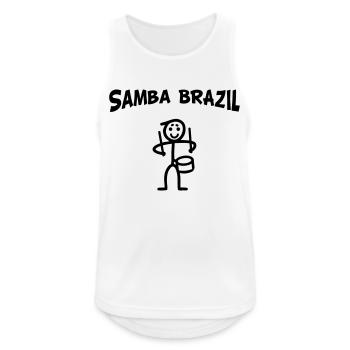 Samba Brazil - Männer Tank Top atmungsaktiv - Weiß - Vorne - Nick (188cm)