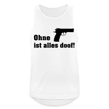 ohne pistole - Männer Tank Top atmungsaktiv - Weiß - Vorne - Nick (188cm)