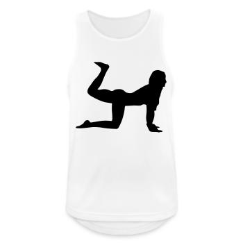 Sport Frau Silhouette - Männer Tank Top atmungsaktiv - Weiß - Vorne - Nick (188cm)